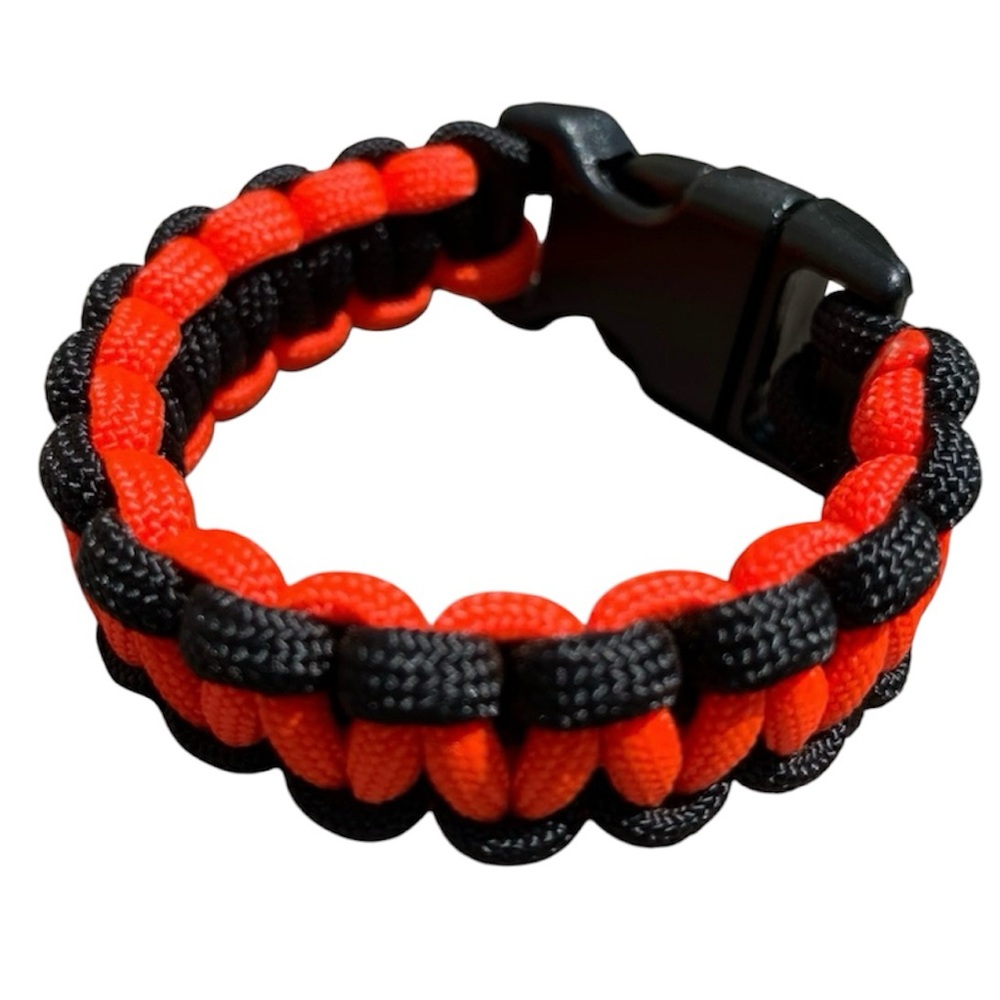 PARACORD Bracelet Survival 550 Child Size Orange Black Halloween Homemade NEW